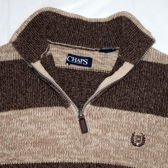 Chaps Mens Long Sleeve 3/4 Zip Pullover Sweater Si - Picture 6 of 8
